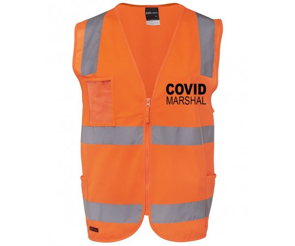 Covid Marshal HI VIS Zipper Vest Crowd Safety