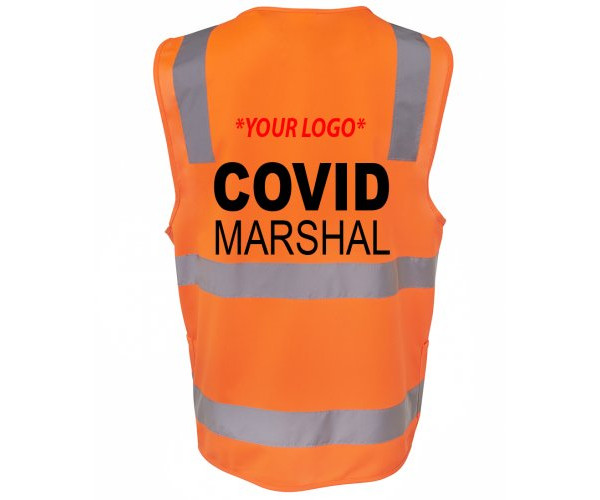 Covid Marshal HI VIS Zipper Vest Crowd Safety
