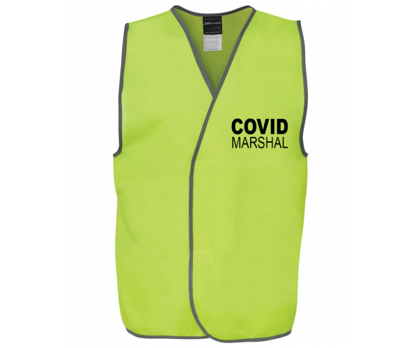 Covid Marshal Velcro HI VIS SAFETY VEST Covid Marshal Velcro HI VIS SAFETY VEST