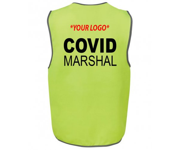 Covid Marshal Velcro HI VIS SAFETY VEST Covid Marshal Velcro HI VIS SAFETY VEST