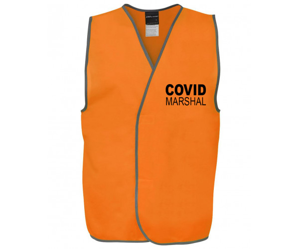 Covid Marshal Velcro HI VIS SAFETY VEST Covid Marshal Velcro HI VIS SAFETY VEST