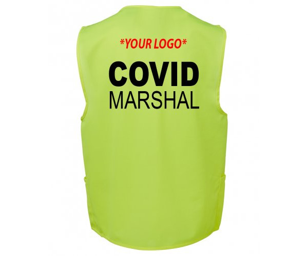 Covid Marshal HI VIS Zipper Vest Crowd Safety Covid Marshal HI VIS Zipper Vest Crowd Safety