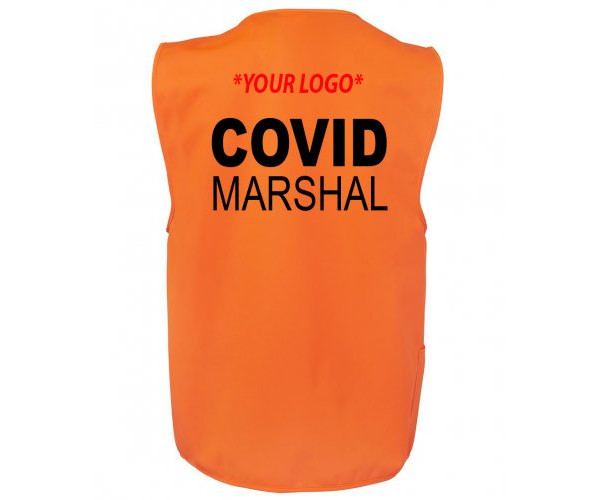 Covid Marshal HI VIS Zipper Vest Crowd Safety Covid Marshal HI VIS Zipper Vest Crowd Safety