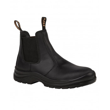 Elastic Sided Leather Safety Boot