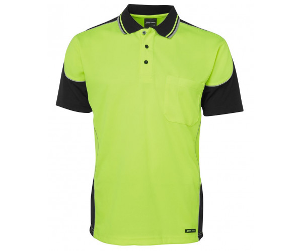 HI VIS Polo Shirt Coloured Sleeves