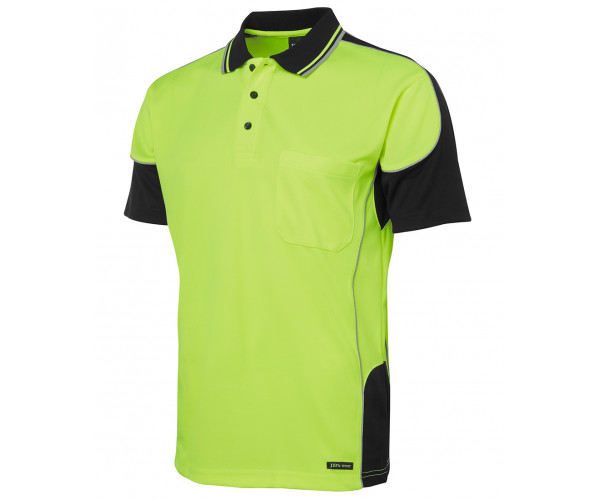 HI VIS Polo Shirt Coloured Sleeves