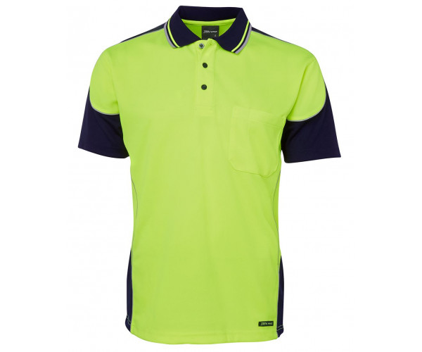 HI VIS Polo Shirt Coloured Sleeves