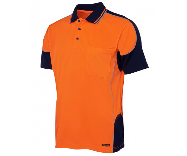 HI VIS Polo Shirt Coloured Sleeves