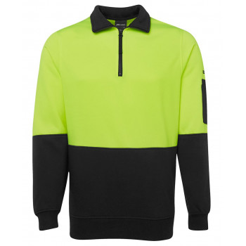 JB's Hi Vis Fleecy Sweat With Half Zip
