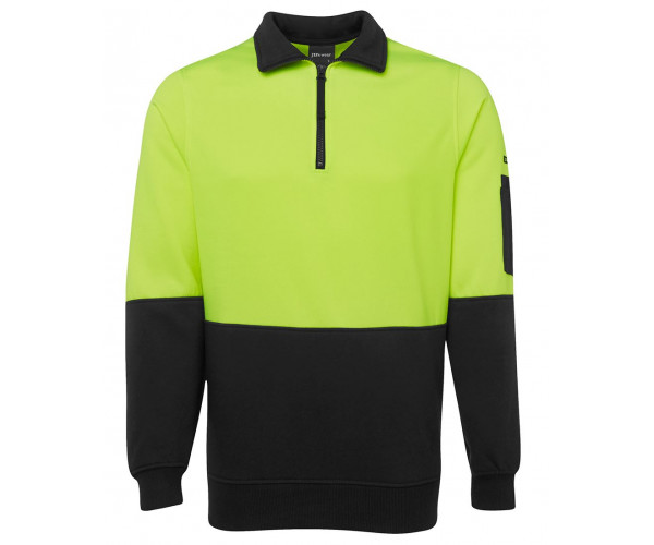 JBs HI VIS Fleecy Sweat with Half Zip JBs HI VIS Fleecy Sweat with Half Zip