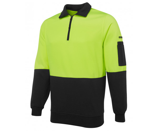 JBs HI VIS Fleecy Sweat with Half Zip JBs HI VIS Fleecy Sweat with Half Zip