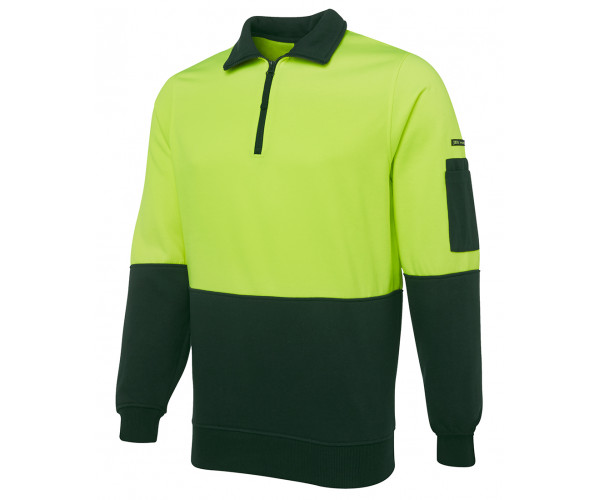 JBs HI VIS Fleecy Sweat with Half Zip JBs HI VIS Fleecy Sweat with Half Zip