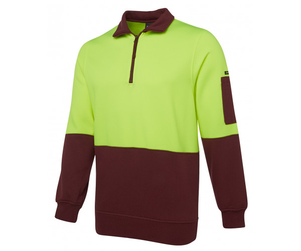 JBs HI VIS Fleecy Sweat with Half Zip JBs HI VIS Fleecy Sweat with Half Zip