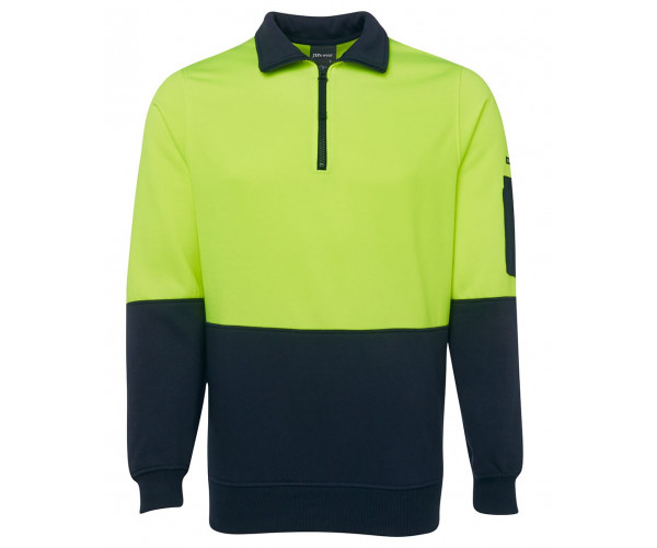 JBs HI VIS Fleecy Sweat with Half Zip JBs HI VIS Fleecy Sweat with Half Zip