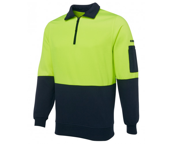 JBs HI VIS Fleecy Sweat with Half Zip JBs HI VIS Fleecy Sweat with Half Zip