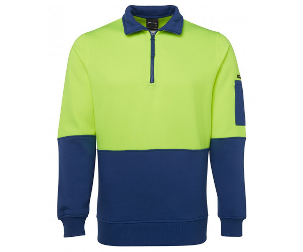 JBs HI VIS Fleecy Sweat with Half Zip JBs HI VIS Fleecy Sweat with Half Zip