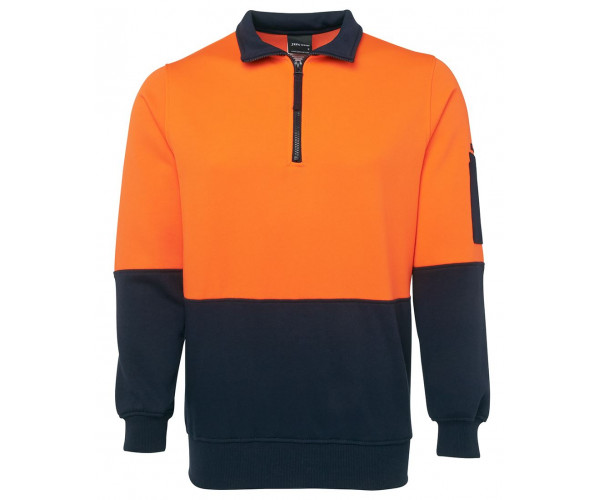 JBs HI VIS Fleecy Sweat with Half Zip JBs HI VIS Fleecy Sweat with Half Zip