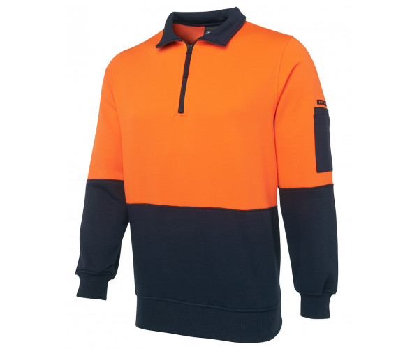 JBs HI VIS Fleecy Sweat with Half Zip JBs HI VIS Fleecy Sweat with Half Zip