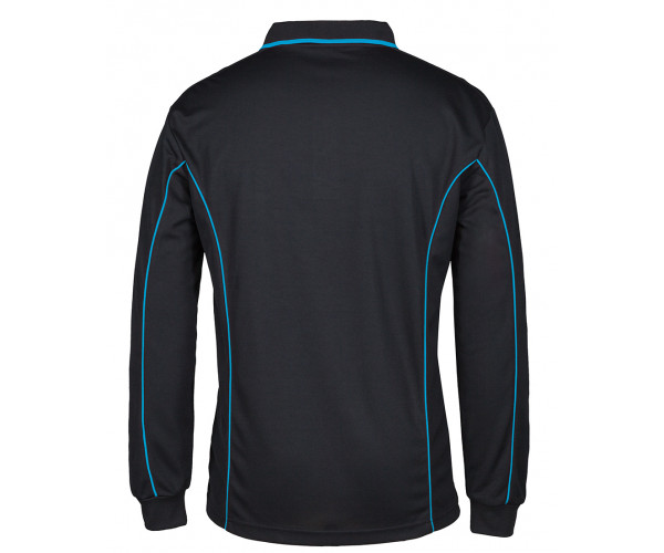 Long Sleeve Polo Shirt With Piping Long Sleeve Polo Shirt With Piping