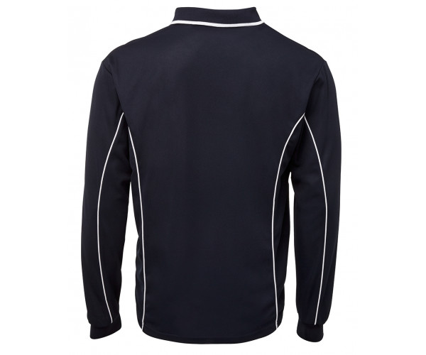 Long Sleeve Polo Shirt With Piping Long Sleeve Polo Shirt With Piping