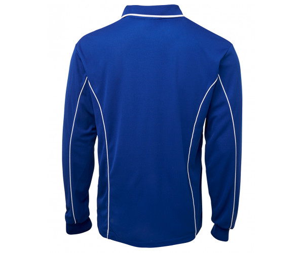 Long Sleeve Polo Shirt With Piping Long Sleeve Polo Shirt With Piping
