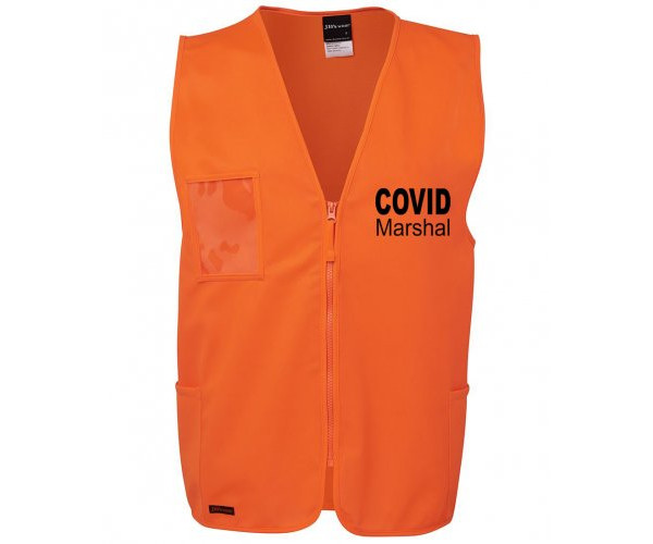 Covid Marshal HI VIS Zipper Vest Crowd Safety Covid Marshal HI VIS Zipper Vest Crowd Safety