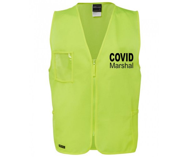 Covid Marshal HI VIS Zipper Vest Crowd Safety Covid Marshal HI VIS Zipper Vest Crowd Safety