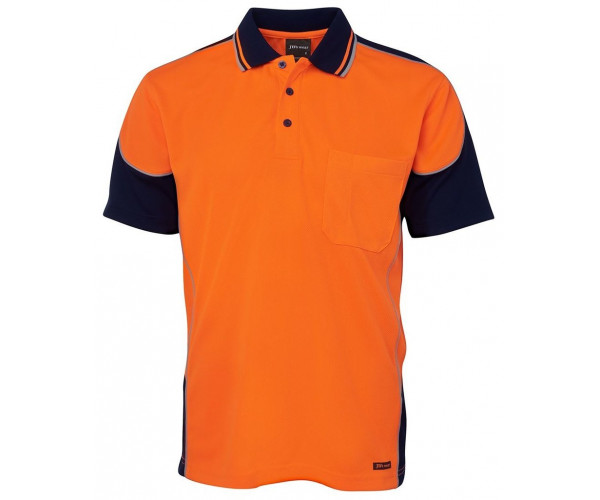 HI VIS Polo Shirt Coloured Sleeves