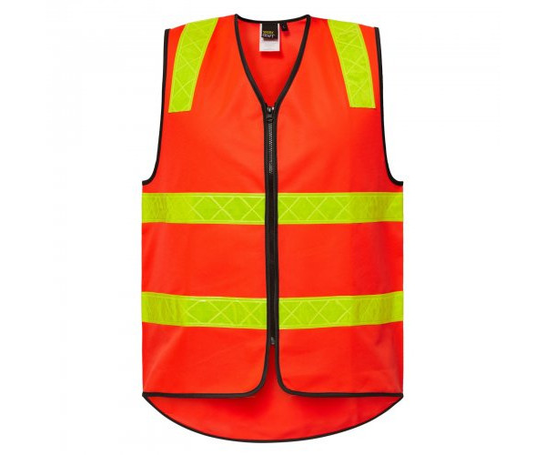 Work Craft Vic Road Vest DAY/NIGHT Work Craft Vic Road Vest DAY/NIGHT in Red and Yellow - Front View