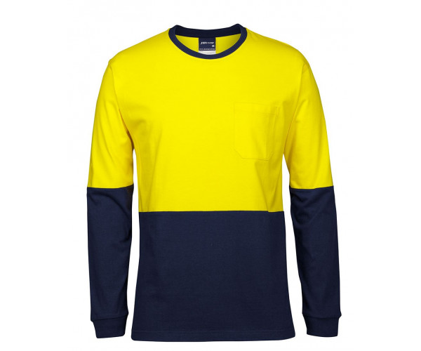 HI VIS Long Sleeve Crew Neck Cotton T-Shirt HI VIS Long Sleeve Crew Neck Cotton T-Shirt