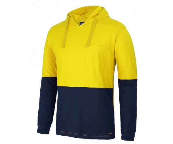 Hi Vis Long Sleeve Hooded Cotton T-Shirt Hi Vis Long Sleeve Hooded Cotton T-Shirt