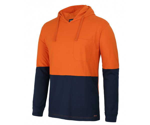 Hi Vis Long Sleeve Hooded Cotton T-Shirt Hi Vis Long Sleeve Hooded Cotton T-Shirt