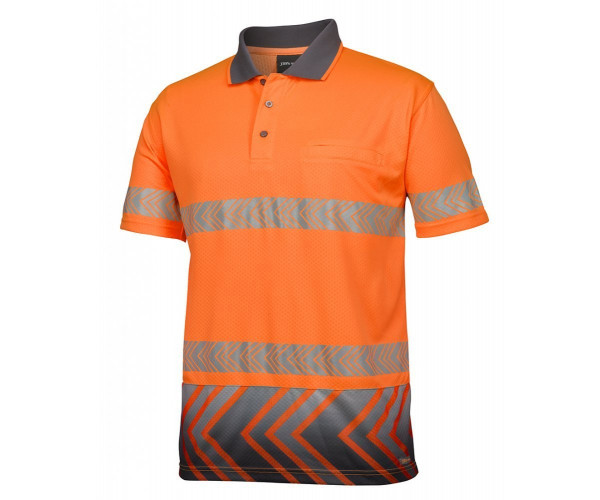 HI VIS S/S ARROW SUB POLO WITH SEGMENTED TAPE