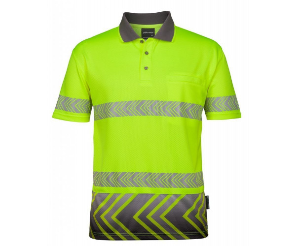 HI VIS S/S ARROW SUB POLO WITH SEGMENTED TAPE