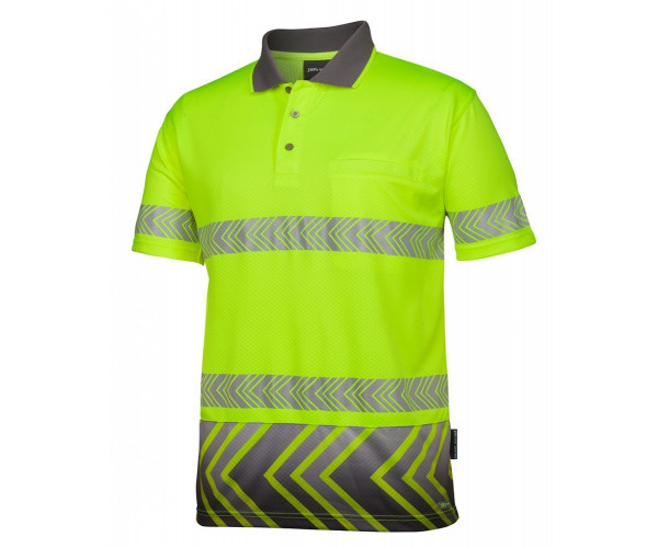 HI VIS S/S ARROW SUB POLO WITH SEGMENTED TAPE