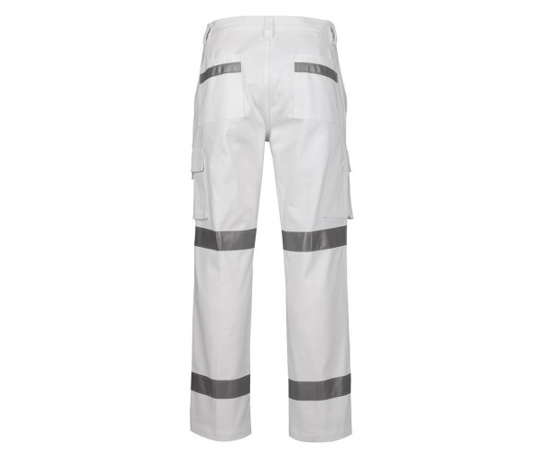 HI VIS White Night Safety Pants With Reflective Tape