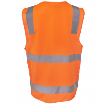 Hi Vis Zipper Safety Vest With Reflective Tape