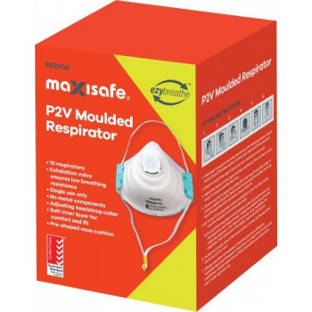 P2 Moulded Valved Respirator With Valve Box Of 10 Masks Res504