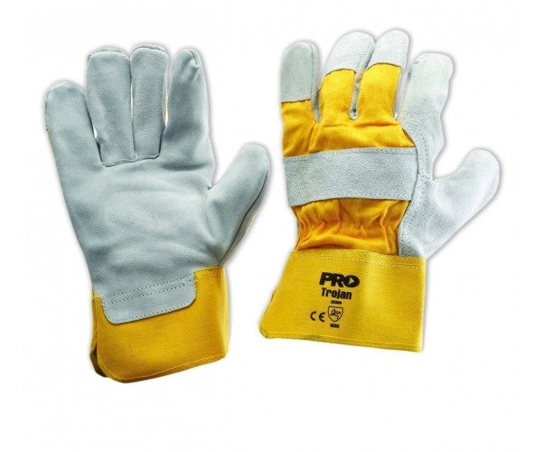 Yellow Grey Leather Glove Leather Gloves