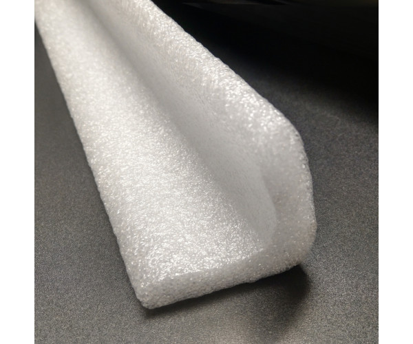 Foam Square Edge Protection L Shape 75mm x 75mm Foam Protection Square Edge L Shape 75mm X 75mm in white - Front View