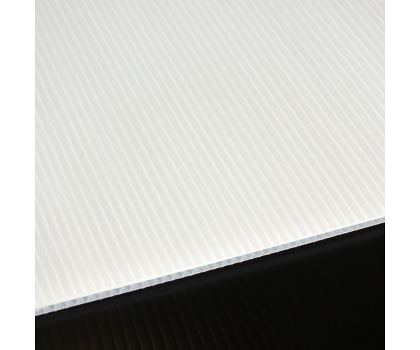 Corriboard White Corrugated Plastic Signage Sheets 2440 x 1220 x 3mm PP Hollow Flute Heavy Duty Floor Protection