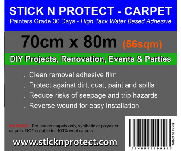 Carpet Protection Adhesive Film Painters Grade 700mm Carpet Protection Film Painters Grade Handy Roll 700mm