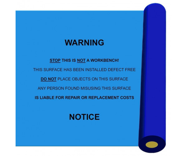 Blue Bench Top Protection With Warning Text Self Adhesive Film 80um Blue Bench Top Protection With Warning Text Self Adhesive Film 80um Self Adhesive Films