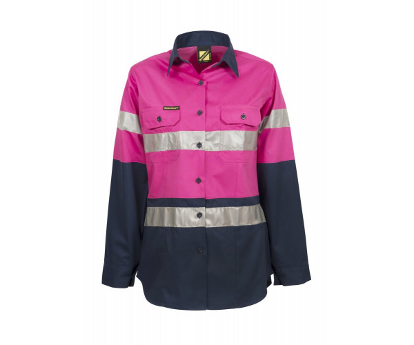 LADIES LIGHTWEIGHT LONG SLEEVES COTTON SHIRT WITH REFLECTIVE TAPE LADIES LIGHTWEIGHT LONG SLEEVES COTTON SHIRT WITH REFLECTIVE TAPE