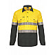 WORK CRAFT HIVIS 2TONE HALF PLACKET SHIRT WITH REFLECTIVE TAPE WORK CRAFT HIVIS 2TONE HALF PLACKET SHIRT WITH REFLECTIVE TAPE