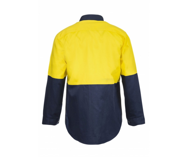HI VIS TWO TONE LONG SLEEVE COTTON DRILL SHIRT HI VIS TWO TONE LONG SLEEVE COTTON DRILL SHIRT