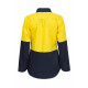 LADIES LIGHTWEIGHT HIVIS LONG SLEEVES VENTED COTTON DRILL SHIRT LADIES LIGHTWEIGHT HIVIS LONG SLEEVES VENTED COTTON DRILL SHIRT