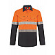 WORK CRAFT HIVIS 2TONE HALF PLACKET SHIRT WITH REFLECTIVE TAPE WORK CRAFT HIVIS 2TONE HALF PLACKET SHIRT WITH REFLECTIVE TAPE