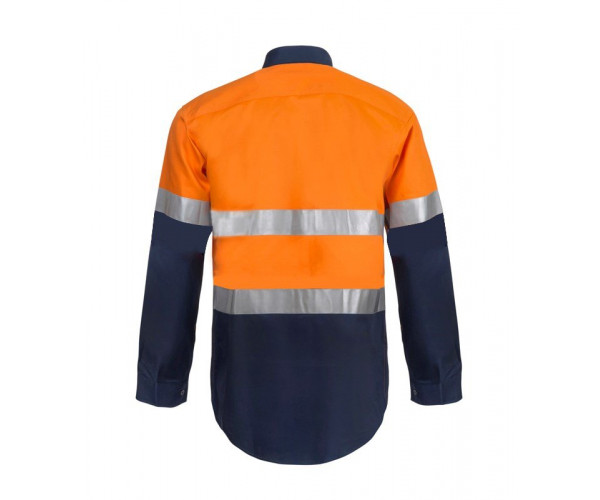 WORK CRAFT HIVIS 2TONE HALF PLACKET SHIRT WITH REFLECTIVE TAPE WORK CRAFT HIVIS 2TONE HALF PLACKET SHIRT WITH REFLECTIVE TAPE