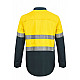 WORK CRAFT HIVIS 2TONE HALF PLACKET SHIRT WITH REFLECTIVE TAPE WORK CRAFT HIVIS 2TONE HALF PLACKET SHIRT WITH REFLECTIVE TAPE